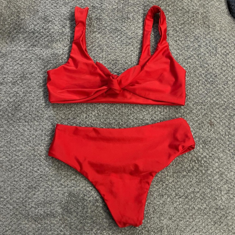 SHEIN Bold Red Swimwear